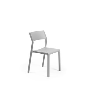 Nardi Set of 4 Grigio/Light Grey Stackable Plastic Stationary Trill Side Chair