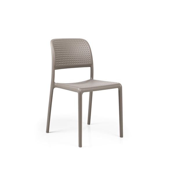 Nardi Set of 4 Tortora/Beige Stackable Plastic Stationary Bora Side Chair