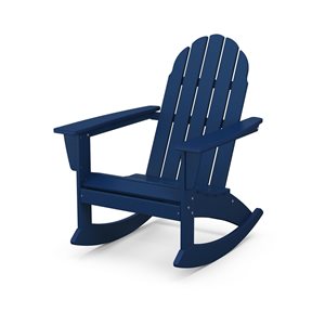 POLYWOOD Vineyard Navy Plastic Adirondack Rocking Chair