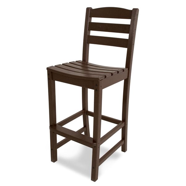 POLYWOOD La Casa Café Mahogany Plastic Bar Chair with Footrest