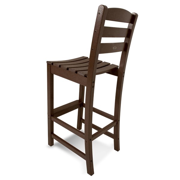 POLYWOOD La Casa Café Mahogany Plastic Bar Chair with Footrest
