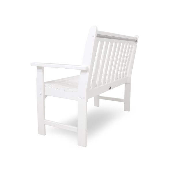 Polywood Vineyard 48-in x 35-in White Lumber Bench