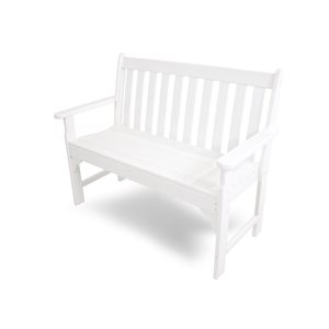 Polywood Vineyard 48-in x 35-in White Lumber Bench