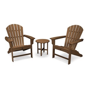 Trex Outdoor Furniture Yacht Club 3-Piece Plastic Frame Tree House Adirondack Chair Set