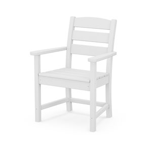 POLYWOOD Lakeside White Plastic Dining Arm Chair