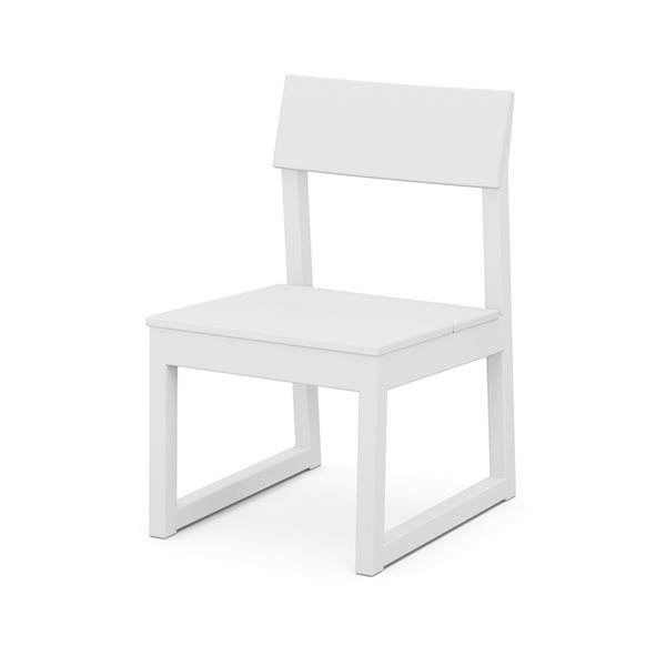 POLYWOOD Edge White Plastic Dining Chair