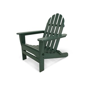 POLYWOOD Classic Adirondack Green Plastic Folding Chair