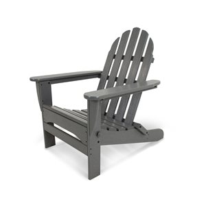 POLYWOOD Classic Adirondack Slate-Grey Folding Chair