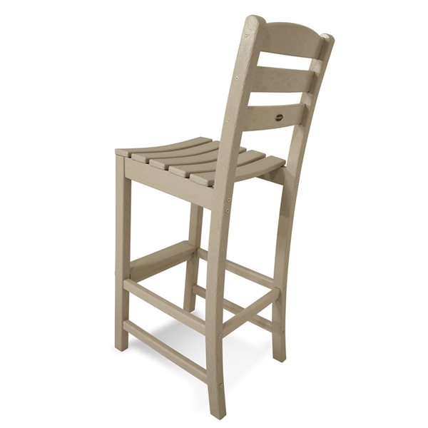 POLYWOOD La Casa Café Sand Plastic Bar Chair with Footrest