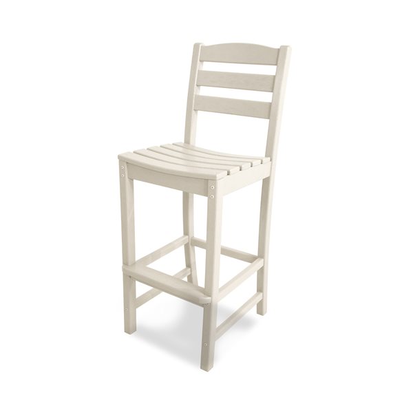 POLYWOOD La Casa Café Sand Plastic Bar Chair with Footrest