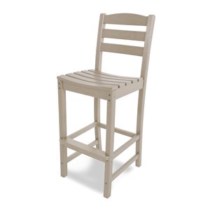 POLYWOOD La Casa Café Sand Plastic Bar Chair with Footrest