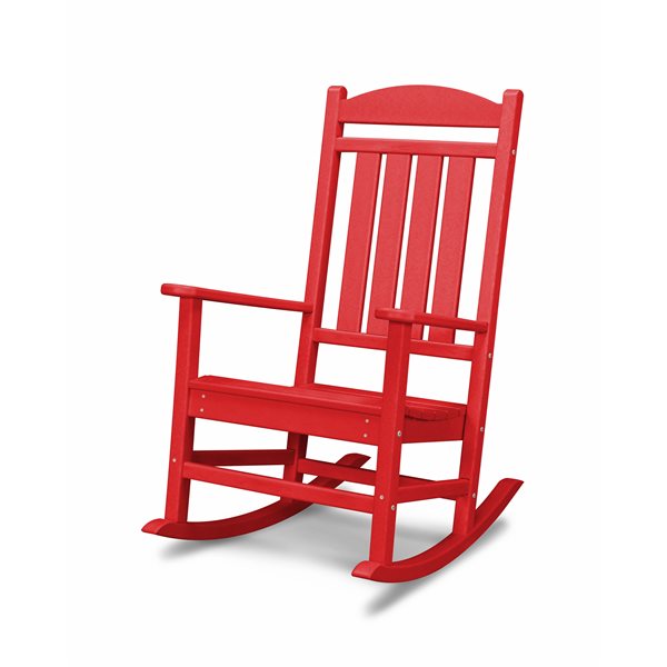 POLYWOOD Rocker Sunset-Red Plastic Presidential Rocking Chair