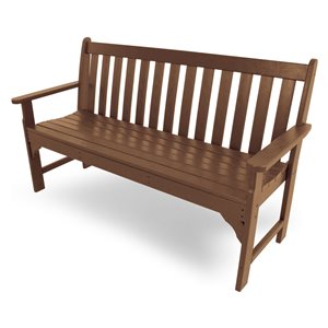 Polywood Vineyard 60-in x 35-in Teak Lumber Bench