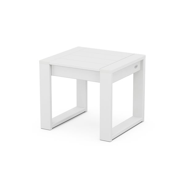 ALFI brand Polywood EdgeWhite Square Outdoor End Table 19.87-in W x 18.32-in L