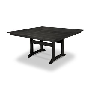 Trex Outdoor Furniture Charcoal Black Square Outdoor Dining Table 59.38-in W x 59.5-in L with Umbrella Hole