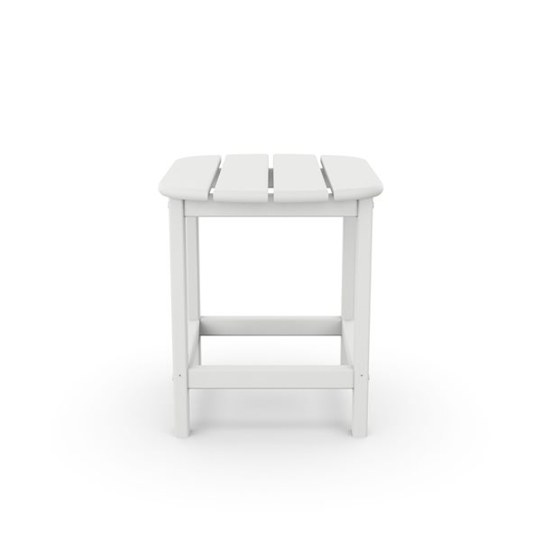 POLYWOOD South Beach White Rectangle Outdoor End Table 19-in W x 15-in L