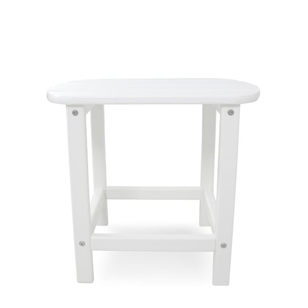 POLYWOOD South Beach White Rectangle Outdoor End Table 19-in W x 15-in L