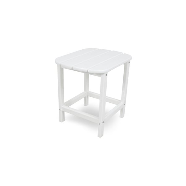 POLYWOOD South Beach White Rectangle Outdoor End Table 19-in W x 15-in L