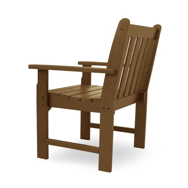 POLYWOOD Vineyard Teak Plastic Garden Arm Chair