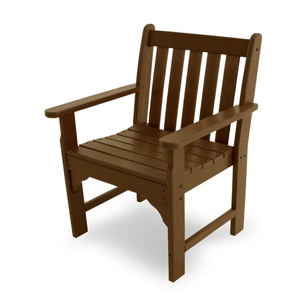 POLYWOOD Vineyard Teak Plastic Garden Arm Chair