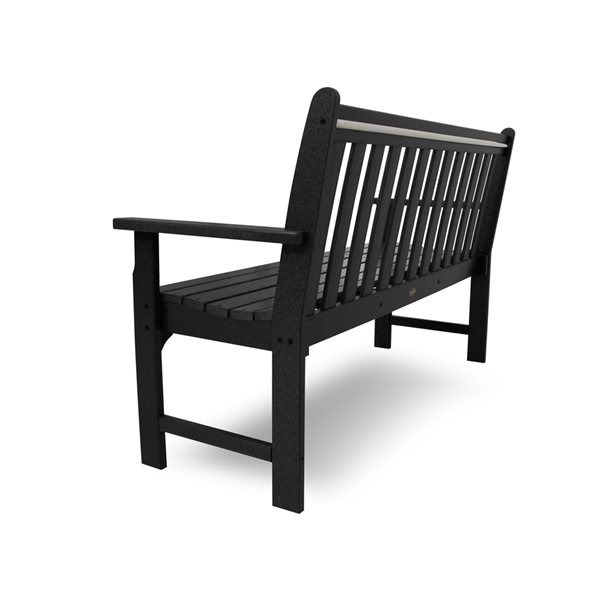 Polywood Vineyard 60-in x 35-in Black Lumber Bench