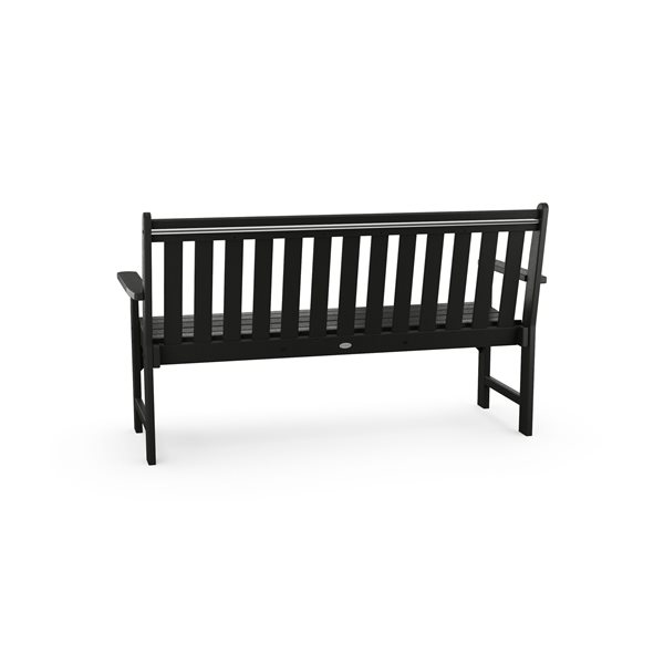 Polywood Vineyard 60-in x 35-in Black Lumber Bench