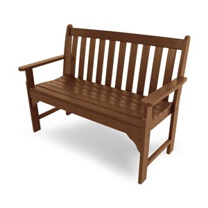 Polywood Vineyard 48-in x 35-in Teak Lumber Bench