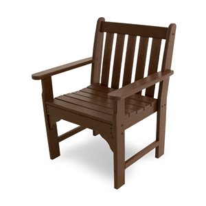 POLYWOOD Vineyard Mahogany Plastic Garden Arm Chair