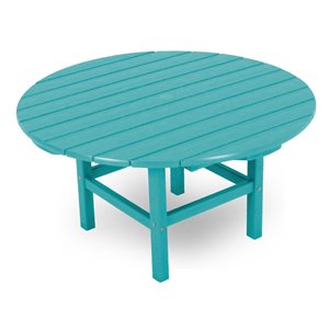 POLYWOOD Aruba Round Outdoor Balcony Table 38-in W x 38-in L