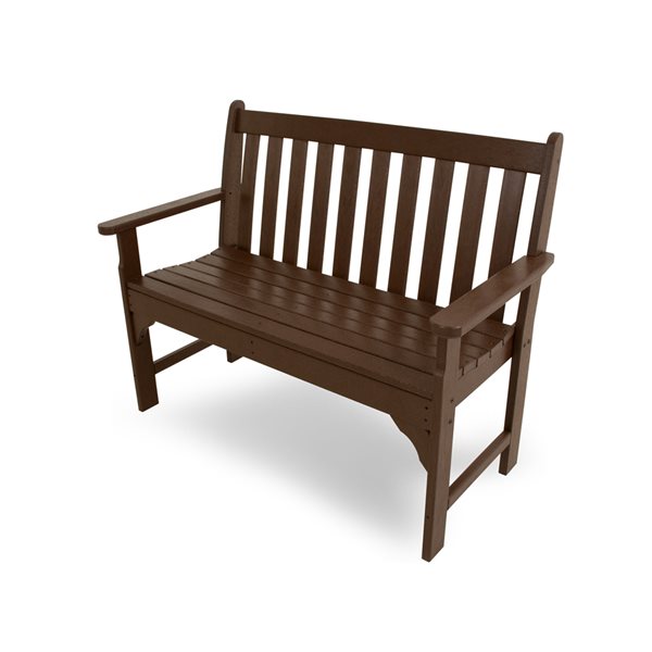 Polywood Vineyard 48-in x 35-in Mahogany Lumber Bench