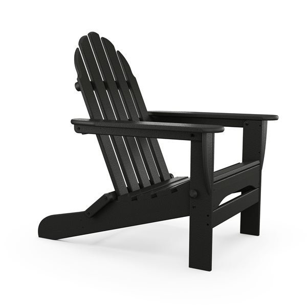 POLYWOOD Classic Adirondack Black Folding Chair