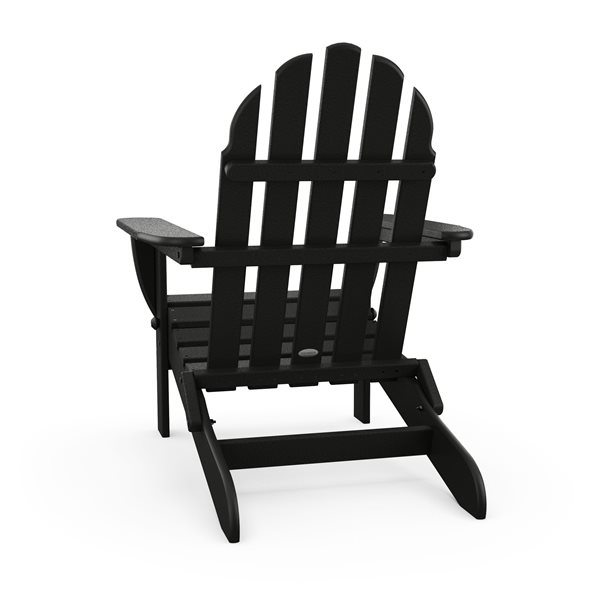 POLYWOOD Classic Adirondack Black Folding Chair