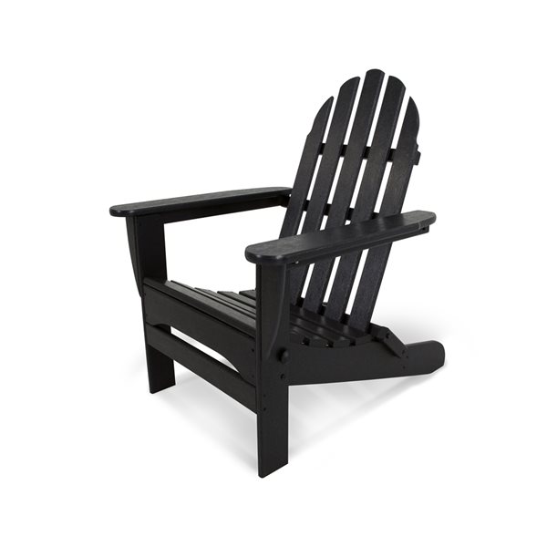 POLYWOOD Classic Adirondack Black Folding Chair