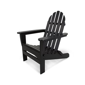 POLYWOOD Classic Adirondack Black Folding Chair