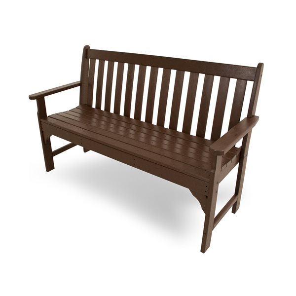 Polywood Vineyard 60-in x 35-in Mahogany Lumber Bench