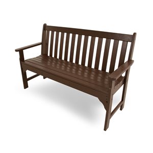 Polywood Vineyard 60-in x 35-in Mahogany Lumber Bench