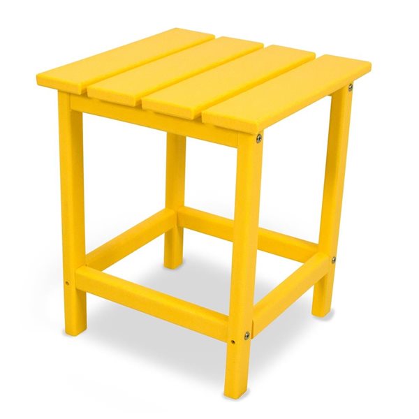 POLYWOOD Long Island Lemon Square Outdoor End Table 15-in W x 15-in L