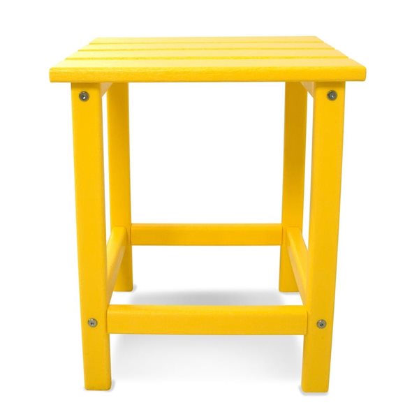 POLYWOOD Long Island Lemon Square Outdoor End Table 15-in W x 15-in L