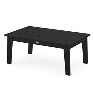 POLYWOOD Lakeside Black Rectangle Outdoor Coffee Table 36-in W x 22.33-in L