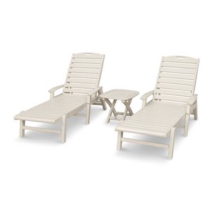 Trex Outdoor Furniture Yacht Club 3-Piece Plastic Frame Sand Castle Patio Conversation Set