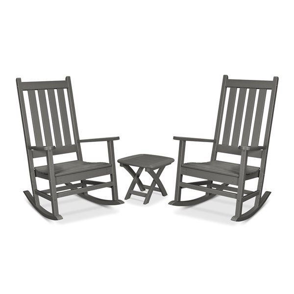 Trex Outdoor Furniture Cape Cod Plastic Frame Stepping Stone 3-Piece Patio Conversation Set