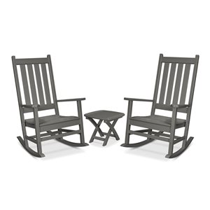 Trex Outdoor Furniture Cape Cod Plastic Frame Stepping Stone 3-Piece Patio Conversation Set