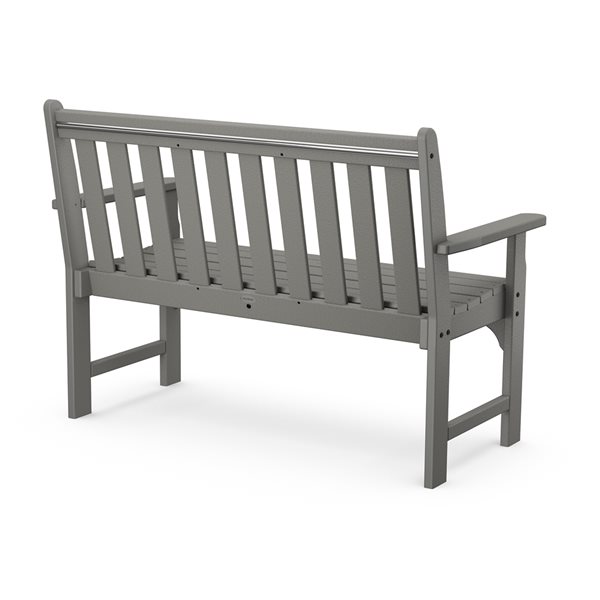 Polywood Vineyard 48-in x 35-in Slate-Grey Lumber Bench