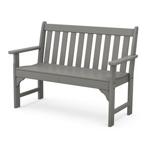 Polywood Vineyard 48-in x 35-in Slate-Grey Lumber Bench