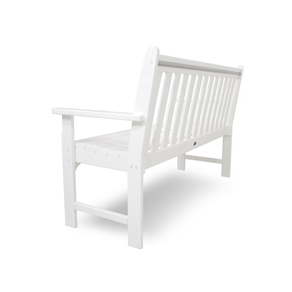 Polywood Vineyard 60-in x 35-in White Lumber Bench