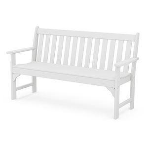 Polywood Vineyard 60-in x 35-in White Lumber Bench