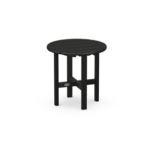 POLYWOOD Black Round Outdoor End Table 18-in W x 18-in L