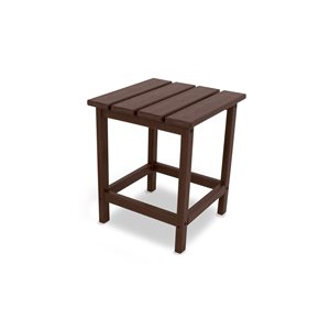 POLYWOOD Long Island Mahogany Square Outdoor End Table 15-in W x 15-in L