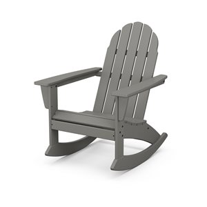 POLYWOOD Vineyard Slate-Grey Plastic Adirondack Rocking Chair