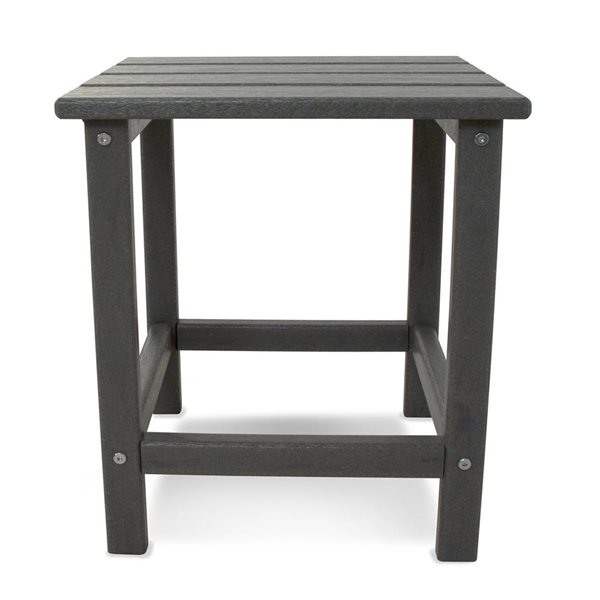 POLYWOOD Long Island Slate Grey Square Outdoor End Table 15-in W x 15-in L